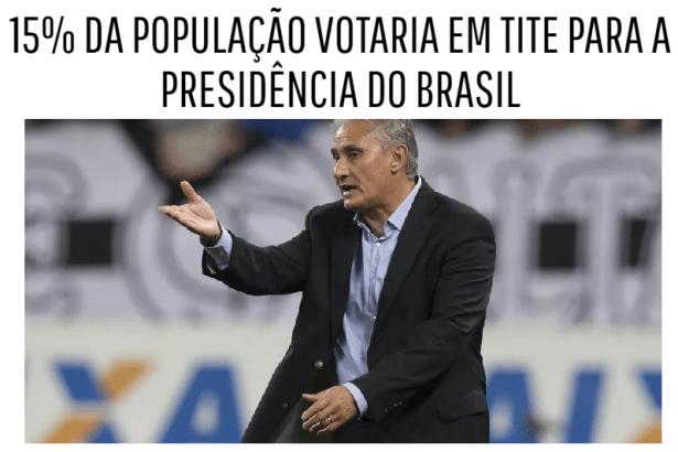 Revista PEGN - Globo.com divulga pesquisa sobre uma possível candidatura do Técnico Tite a Presidente do Brasil