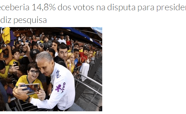 Portal Alagoinhas divulga pesquisa sobre uma possível candidatura do Técnico Tite a Presidente do Brasil