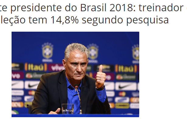 Portal Retiro Notícias divulga pesquisa sobre uma possível candidatura do Técnico Tite a Presidente do Brasil