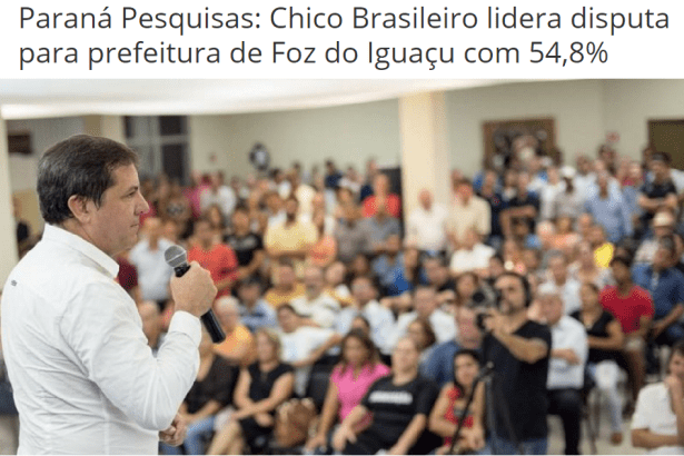Fronteira Urgente divulga pesquisa eleitoral realizada pela Paraná Pesquisas