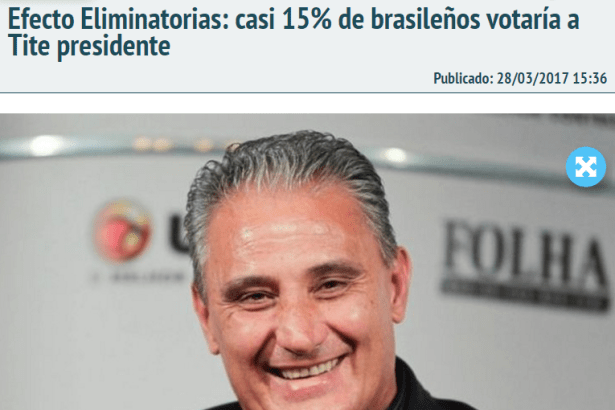 Ecos Latinoamérica divulga pesquisa sobre uma possível candidatura do Técnico Tite a presidente do Brasil