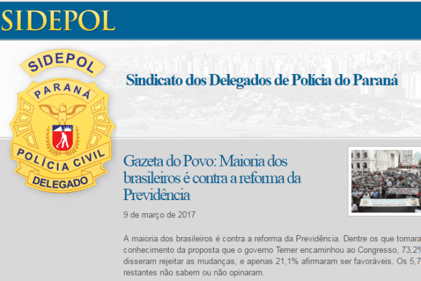 SIDEPOL divulga pesquisa com a opinião dos brasileiros sobre a Reforma da Previdência
