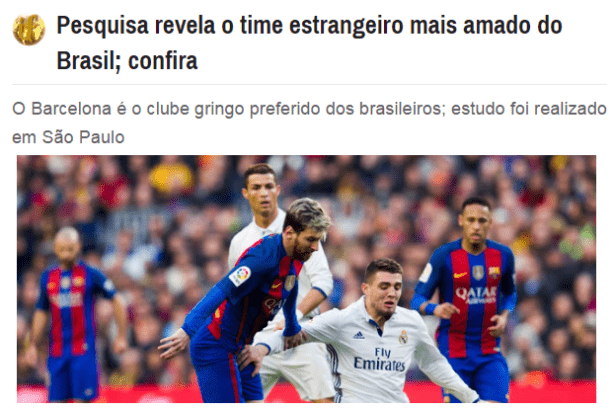 Portal Informativo Em Foco divulga pesquisa com a opinião dos Paulistas sobre as suas preferências pelos time estrangeiros
