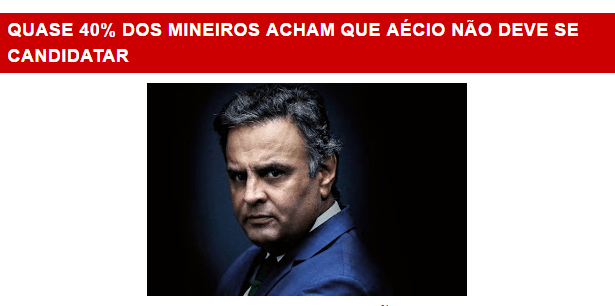 Bog do Eliel Bezerra divulga pesquisa realizada em Minas Gerais sobre a candidatura de Aécio Neves