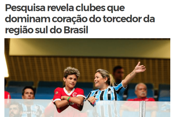 Portal ZH - Colunista Luiz Zini Pires divulga pesquisa com a preferência dos Brasileiros sobre os times de futebol