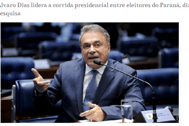 Portal Jaguariaíva Agora divulga pesquisa realizada no Estado do Paraná sobre a disputa eleitoral para Presidente do Brasil
