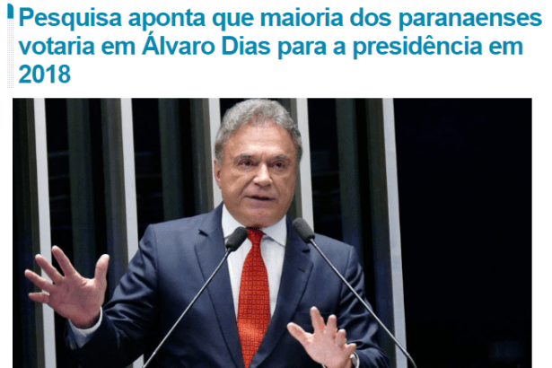 Rádio RB2 divulga pesquisa realizada no Estado do Paraná sobre a disputa eleitoral para Presidente do Brasil