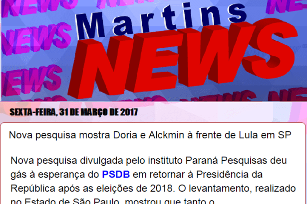 Blog Martins News divulga pesquisa realizada em São Paulo sobre a disputa eleitoral para Presidente do Brasil