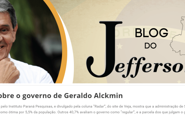 Blog Do Jefferson divulga pesquisa realizada em São Paulo sobre a popularidade do Governador Geraldo Alckmin