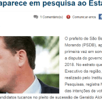 Diário do Grande Abc divulga pesquisa realizada em São Paulo sobre a disputa eleitoral para Governador do Estado