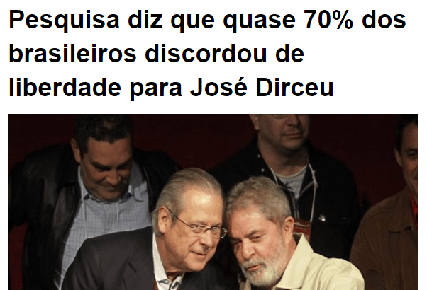 Blog Do Assis Macedo divulga pesquisa nacional realizada na Web sobre a decisão do STF em conceder a liberdade à José Dirceu
