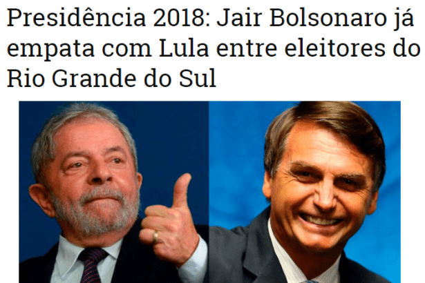 Política Aplicada divulga pesquisa realizado no Estado do Rio Grande do Sul sobre a disputa eleitoral para Presidente do Brasil