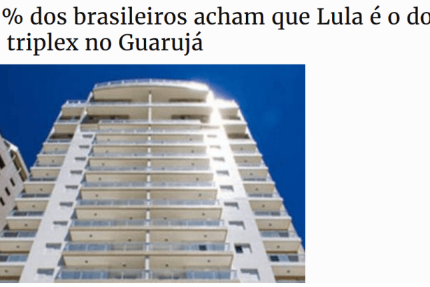 Portal 40 Graus AL divulga pesquisa nacional realizado na Web pela Paraná Pesquisas sobre o apartamento triplex no Guarujá