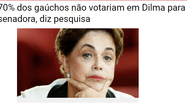 Itaberaba Em Foco divulga pesquisa realizada no Estado do Rio Grande do Sul sobre a ex-Presidente Dilma na disputa eleitoral para o Senado
