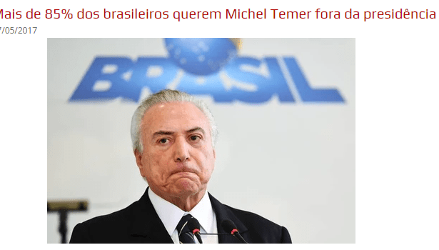 Tribuna Digital divulga pesquisa nacional realizado pela Paraná Pesquisas sobre a popularidade do Presidente Michel Temer