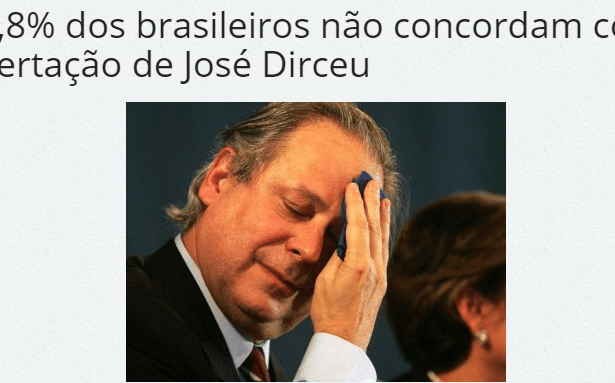 Portal Mídia Bahia divulga pesquisa nacional realizada na Web sobre a decisão do STF em conceder a liberdade à José Dirceu