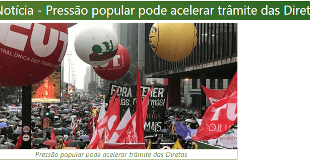 O Mundo Sindical divulga pesquisa nacional realizada pela Paraná Pesquisas com a opinião dos Brasileiros sobre eleições diretas