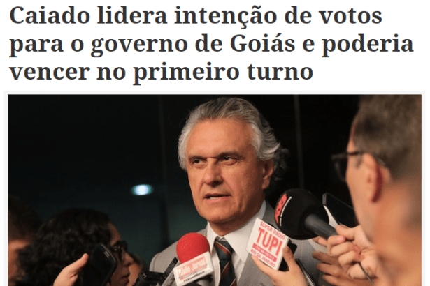 Blog Reaça divulga pesquisa realizada no Estado de Goiás sobre a disputa eleitoral para Governador do Estado