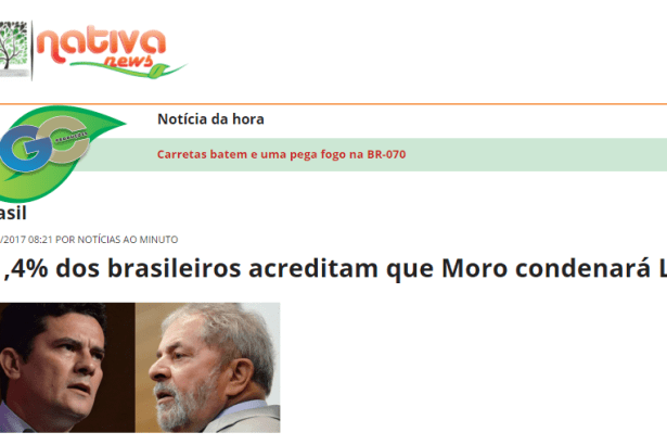 Portal Nativa News divulga pesquisa realizada pela Paraná Pesquisas com a opinião dos Brasileiros sobre o Caso do Triplex