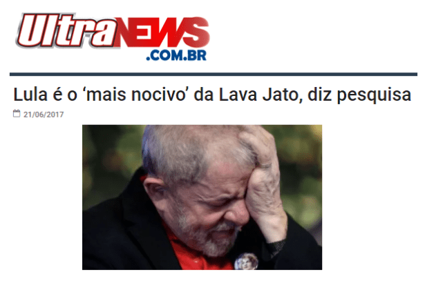 Ultra News divulga pesquisa realizada pela Paraná Pesquisas no Distrito Federal sobre a Operação Lava Jato