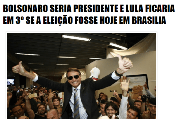 Portal Lobo Notícias divulga pesquisa realizada no Distrito Federal sobre a disputa eleitoral para Presidente do Brasil