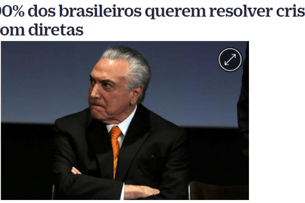 Portal DN Mundo divulga pesquisa nacional realizada pela Paraná Pesquisas com a opinião dos Brasileiros sobre eleições diretas
