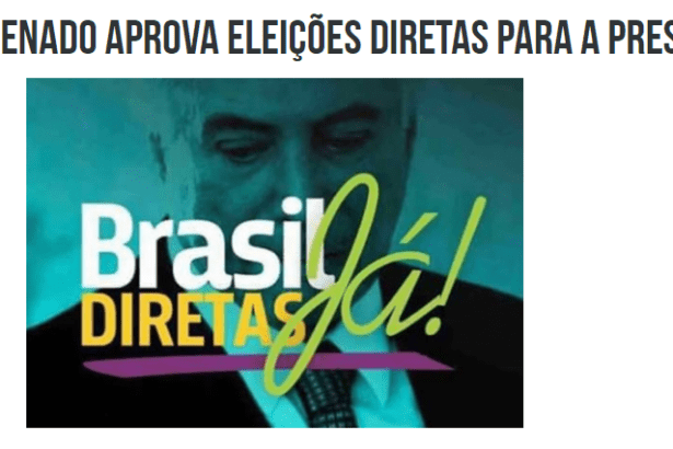Portal FeebBase cita pesquisa nacional realizada pela Paraná Pesquisas com a opinião dos Brasileiros sobre eleições diretas
