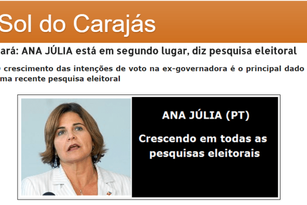 Blog Sol do Carajás divulga pesquisa realizada no Estado do Pará sobre a disputa eleitoral para Governador do Estado