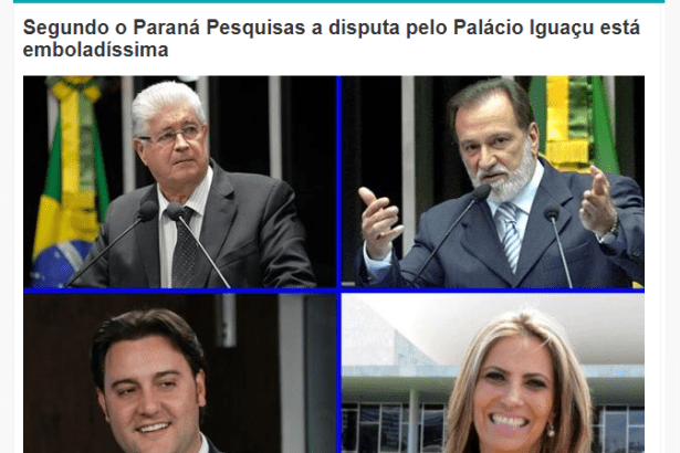 Cidade Destaque divulga pesquisa realizada no Estado do Paraná sobre a disputa eleitoral para Governador do Estado