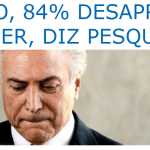 Brasil 247 divulga pesquisa realizada no Estado do Rio de Janeiro sobre a popularidade do Presidente Michel Temer