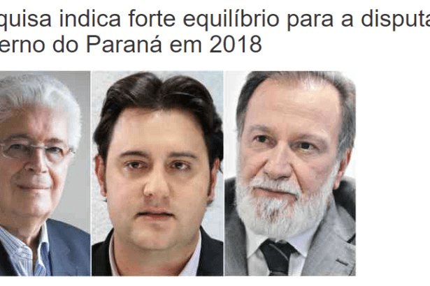 Jornal de Cianorte divulga pesquisa realizada no Estado do Paraná sobre a disputa eleitoral para Governador do Estado