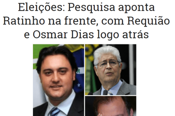 Blog do Raoni divulga pesquisa realizada no Estado do Paraná sobre a disputa eleitoral para Governador do Estado