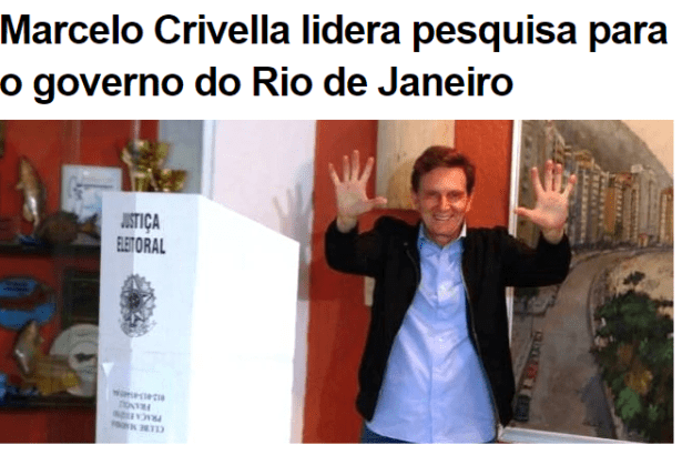 Portal Jornal O Dia divulga pesquisa realizada pela Paraná Pesquisas no Estado do Rio de Janeiro sobre a disputa eleitoral para o Governador