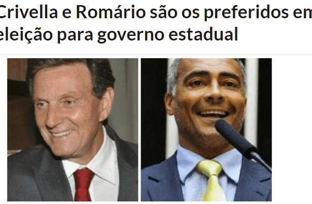 folha1 - Blog do Arnaldo Neto divulga pesquisa realizada pela Paraná Pesquisas no Estado do Rio de Janeiro sobre a disputa eleitoral para o Governador