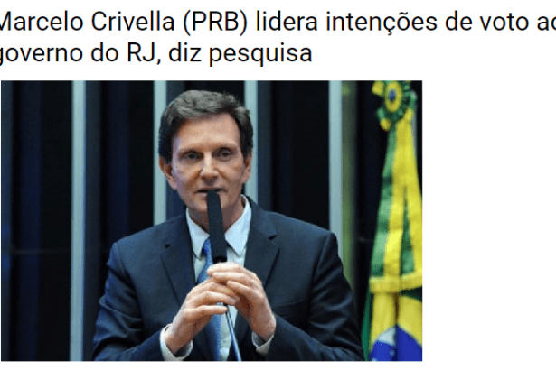 Portal Leia Mais Notícias divulga pesquisa realizada pela Paraná Pesquisas no Estado do Rio de Janeiro sobre a disputa eleitoral para o Governador