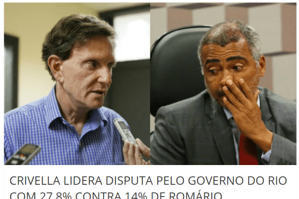 O Empalador divulga pesquisa realizada pela Paraná Pesquisas no Estado do Rio de Janeiro sobre a disputa eleitoral para o Governador