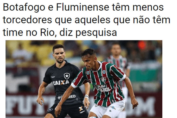 Vascainos Unidos divulga pesquisa realizada no Rio de Janeiro sobre a preferência dos cariocas com os times de futebol
