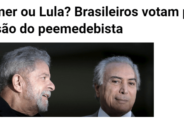 Notícias ao Minuto divulga pesquisa realizada pela Paraná Pesquisas sobre o ex-presidente Lula e o Presidente Michel Temer