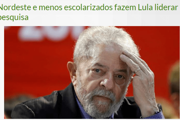 Blog Tenente Laurentino Agora cita em matéria pesquisa realizada pela Paraná Pesquisas sobre o ex-presidente Lula
