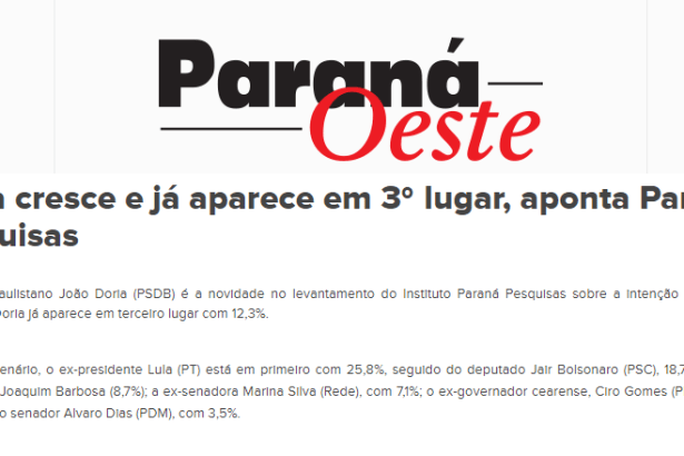 Portal Paraná Oeste divulga pesquisa nacional sobre a disputa eleitoral entre os candidatos a Presidente da República