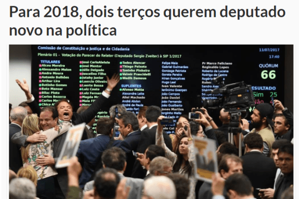 Portal Boca Maldita divulga pesquisa realizada pela Paraná Pesquisas sobre a descrença dos brasileiros nos Deputados
