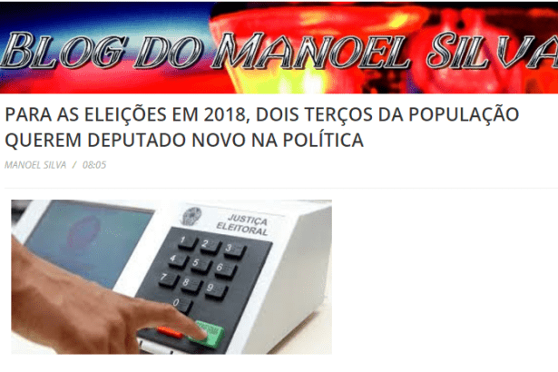 Blog do Manoel Silva divulga pesquisa realizada pela Paraná Pesquisas sobre a descrença dos brasileiros nos Deputados