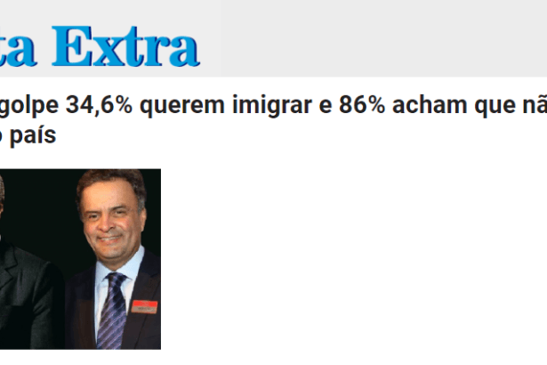 Pauta Extra divulga pesquisa nacional realizado pela Paraná Pesquisas com a opinião dos brasileiros sobre o Brasil