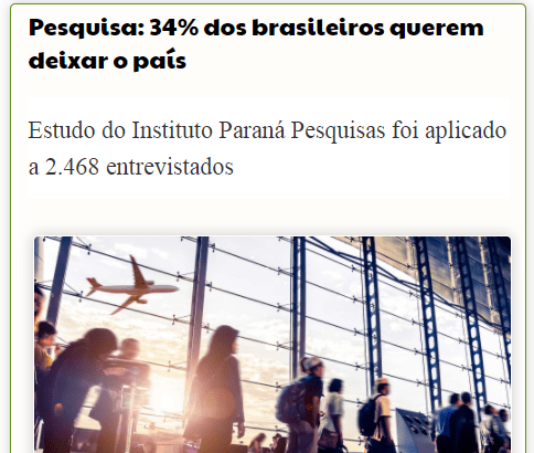 Blog Info Na Web divulga pesquisa nacional realizado pela Paraná Pesquisas com a opinião dos brasileiros sobre o Brasil