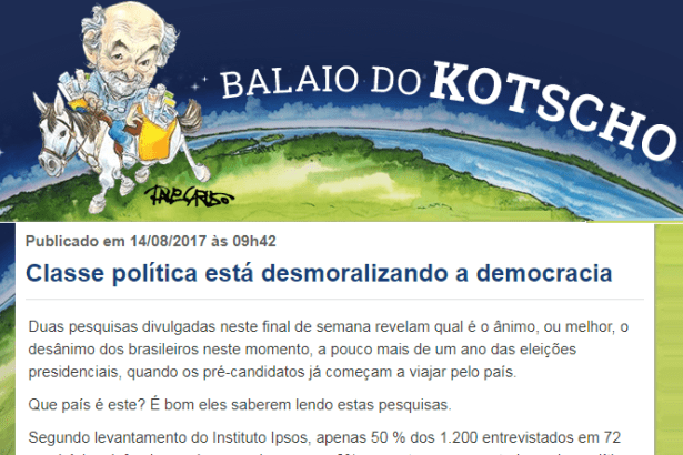Portal R7 Notícias - Ricardo Kotscho cita pesquisa nacional realizado pela Paraná Pesquisas com a opinião dos brasileiros sobre o Brasil