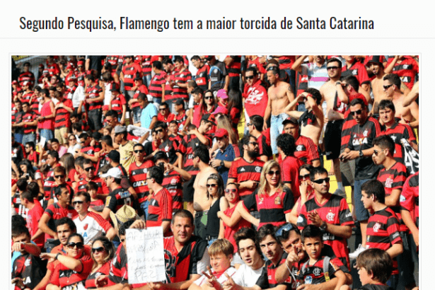 Portal Fla Hoje divulga pesquisa realizado em Santa Catarina sobre a maior torcida de futebol