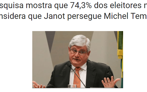 Portal Dias em Foco divulga pesquisa nacional realizada pela Paraná Pesquisas sobre o Procurador-Geral da República, Rodrigo Janot