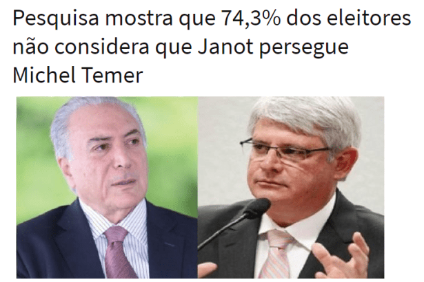Portal JurisBahia divulga pesquisa nacional realizada pela Paraná Pesquisas sobre o Procurador-Geral da República, Rodrigo Janot