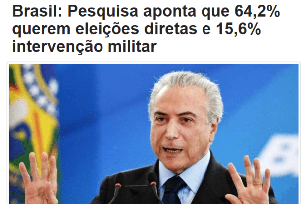 Portal Bom Jesus Destak divulga pesquisa nacional realizada pela Paraná Pesquisas sobre o Presidente Michel Temer