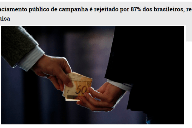 Portal O Congressista divulga pesquisa nacional com a opinião do brasileiros sobre o financiamento público para campanha eleitoral